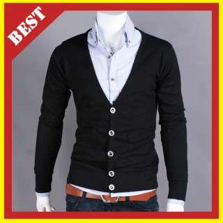 Mens Cardigan Sweater Button Front Thermal Waffle Pattern  4 Colors 