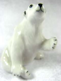 Figurine Miniature Animal Ceramic Statue 2 Polar Bears  