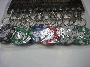 Lot of 12 Poker Chip Key Chains  