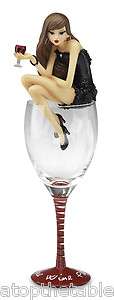 More Wine Please Red Wine Hiccup Girl Wine Glass by H2Z NEW 