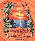 HARD ROCK CAFE HONOLULU HAWAII GUITAR DRUMS KEYBOARD PARROT ORANGE T 