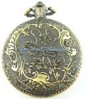 Mens Car Vintage Style Bronze Quartz Pocket Watch New  