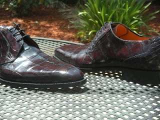 New MEZLAN Alligator Size 10.5 Mens Dress Shoes Brown .Retail $899 