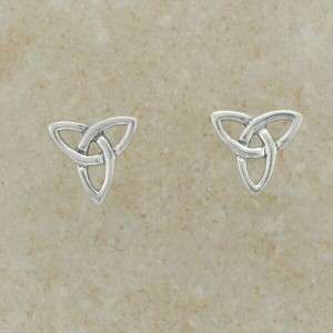Small Cute Silver Trinity Knot Celtic Irish Stud Earrings   Made in 