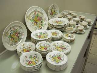 Vintage 100 pc Lot Windsor Ware GARDEN BOUQUET China by Johnson Bros 