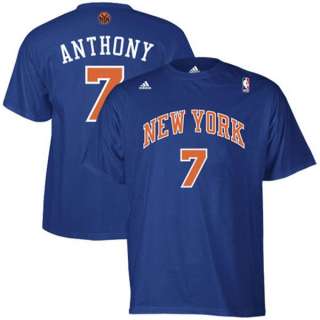 New York Knicks Carmelo Anthony Royal Jersey T Shirt Youth Large 