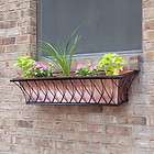 Medium Copper Window Box Planter with Lattice Frame