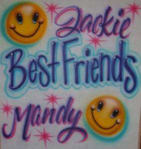 Airbrush Best Friends Personalized Airbrushed T Shirt  