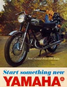 1967 Yamaha Grand Prix 350 Motorcycle Original Color Ad  