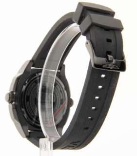   Mens Black Rubber Strap Date Internal Rotating Diver Bezel Swiss Watch