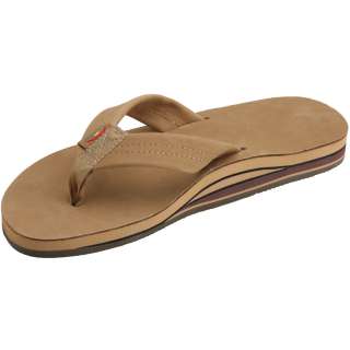 MENS RAINBOW LEATHER SANDALS SIERRA BROWN LIGHT/BROWN DOUBLE LAYER 