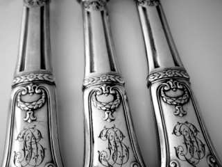 Antique French Silver Plate Carving Set 3 pc Empire  