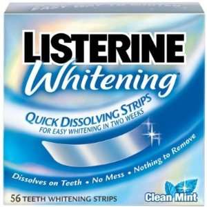 Listerine Whitening Quick Dissolving Strips Clean Mint Flovar   56 