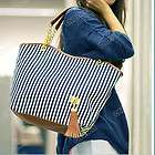 New Fashion Women Handbag Ladies Shopping Tote Stripes Tassel Shoulder 