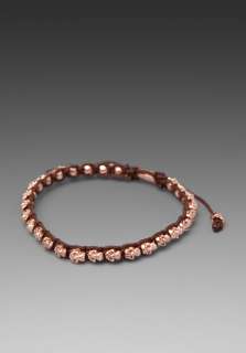 COHEN Brown Skull Bracelet in Rose Gold  