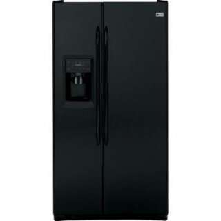 23.4 cu. ft. 35.75 in. Wide Side by Side Refrigerator in Black Counter 