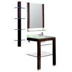 27.50 in. W x 22.25 in. D x 34 in. H Vanity in Espresso with Tempered 