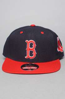 American Needle Hats The Boston Red Sox Blockhead Snapback Hat in Navy 