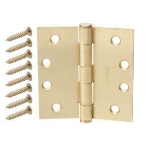 Crown Bolt 4 In. Commercial Grade Hinge Satin Brass Finish 15514 at 