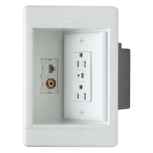 Pass & Seymour 15 Amp 125 Volt Recessed TV Box Surge Outlet/Connector 