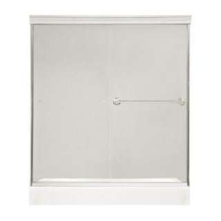 Keystone by MAAX Noble 54 in. to 59 1/2 in. Shower Door in Chrome with 