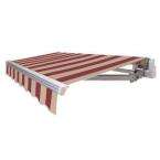 AWNTECH 12 ft. Maui Motorized Retractable Awning in Burgundy & Tan 