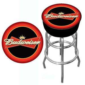 Trademark Global Budweiser Bowtie Padded Swivel Bar Stool 30 In. X 14 