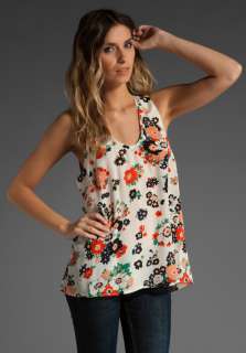 JOIE Iali Cartoon Floral Tank in Off White  