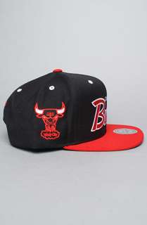 Mitchell & Ness The NBA Script Snapback Hat in Black Red  Karmaloop 