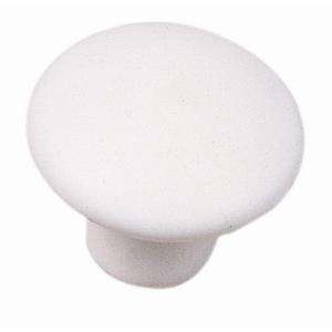   in. White Ceramic Round Cabinet Knob 03942 