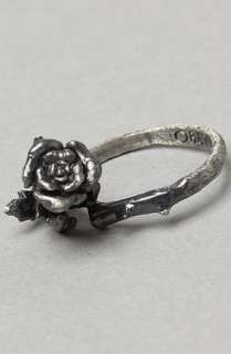 Obey The Twisted Rose Ring in Silver Oxide  Karmaloop   Global 