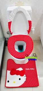 Hello Kitty Bath Mat Rug Toilet Seats Lid Cover Red  