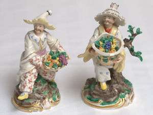 Rare Pair of Nymphenburg Bustelli Color Chinoiserie  