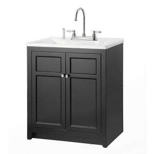 ForemostConyer 30 in. Laundry Vanity in Black and Premium Acrylic Sink 