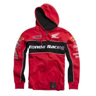 Fox Racing Factory Honda Race Team Zip Up Hoody Red Logo Adult Size 