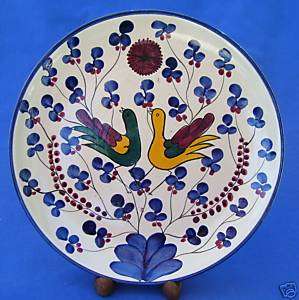 Eduardo Vega Blue Floral Ecuador Bird Salad Plate  