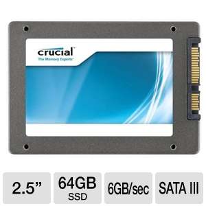 Crucial CT064M4SSD2 m4 64GB Solid State Drive   2.5 Form Factor, SATA 