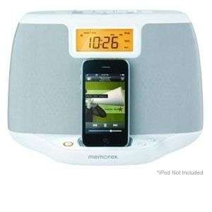 Memorex 02130 iPod / iPhone Speaker Dock   Dual Alarm Clock, Time Sync 
