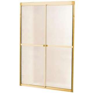   44.5 In. to 46.5 In. Shower Door in Polished Brass with Obscure Glass