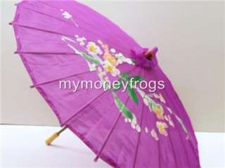 PURPLE NYLON Chinese Wedding Sun Parasol Umbrella #HP  