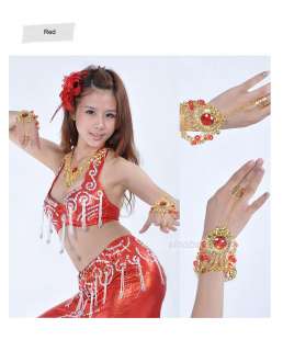 K61002 Womens Belly Dance Metal And Bead Necklace And Bracelet 3 