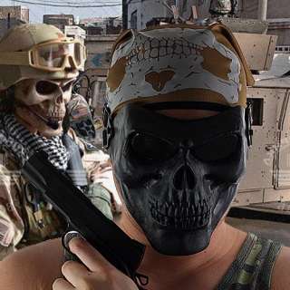 Skull Airsoft Paintball BB Gun Wargame Protective Gear Full Face Mask 
