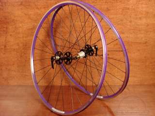 Custom Velocity Aerohead Road Bike Wheelset Purple NEW  