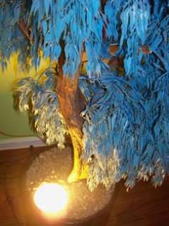 Mid Century BLUE Plastic Weeping Willow Tree Floor Lamp with FREE ship 