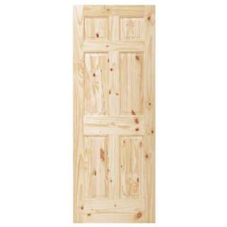   in. Wood Unfinished 6 Panel Slab Door N64NKNNNAC99 