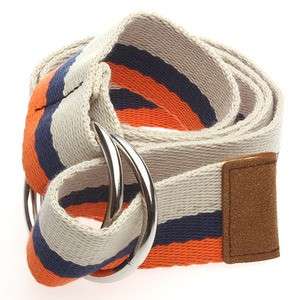 Stylish Mens Belts  Luxury O Ring Cotton Canvas Cargo Belt  40 