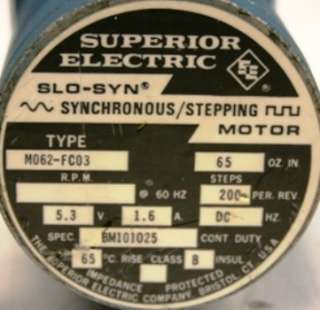Superior Electric M062 FC03 Slo Syn Stepping Motor NEW  