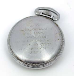 Hamilton Military 4992B Pocketwatch USAF WWII US 24 Hour Pocket Watch 
