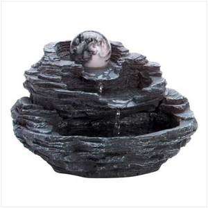 Rock Design Table Desk Water Fountain Spinning Ball  