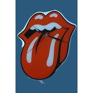 Rolling Stones   Logo Glass Wanduhr Rolling Stones  Musik